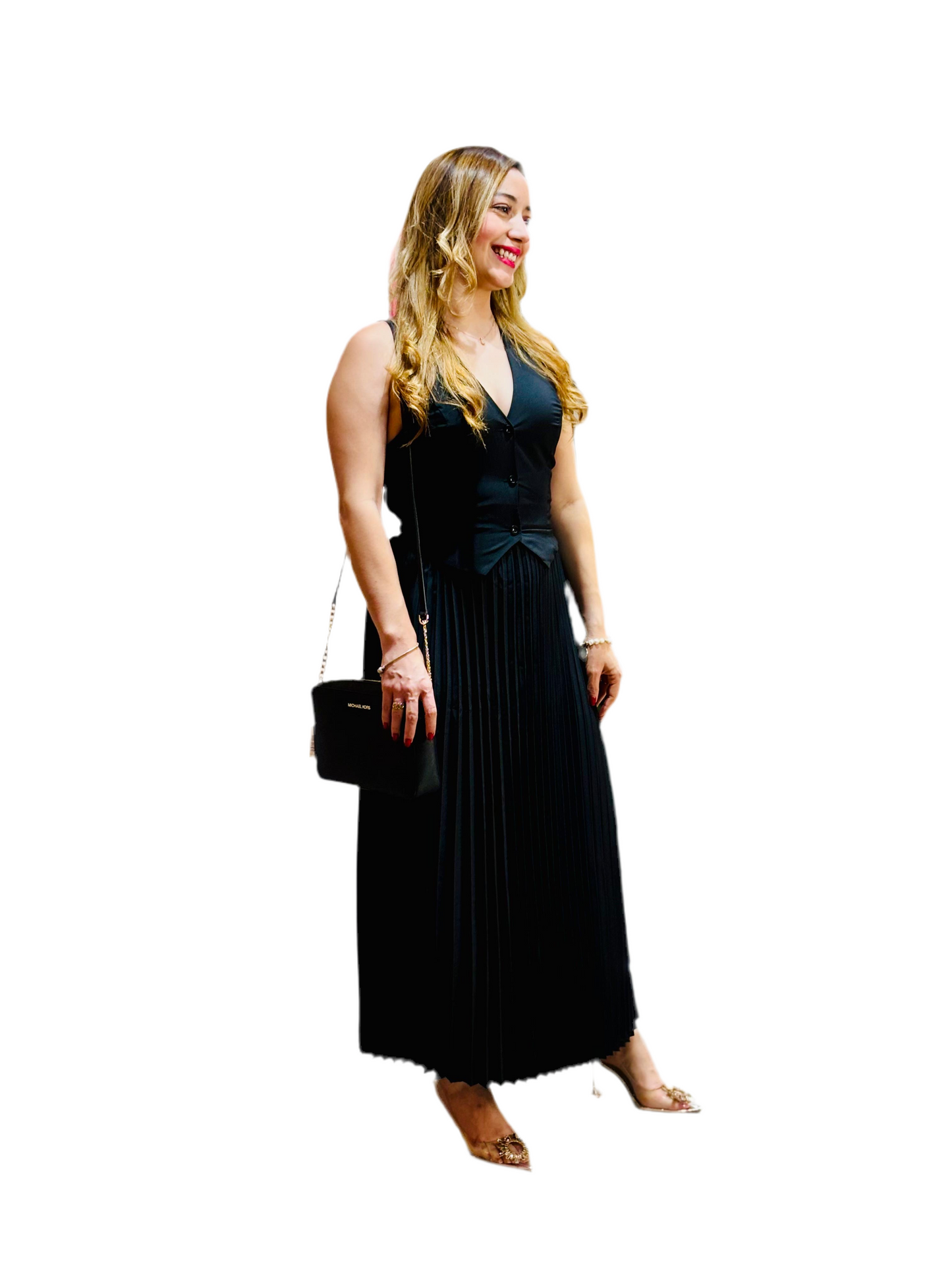 Set de dos piezas falda y top negro para dama mujer 990790