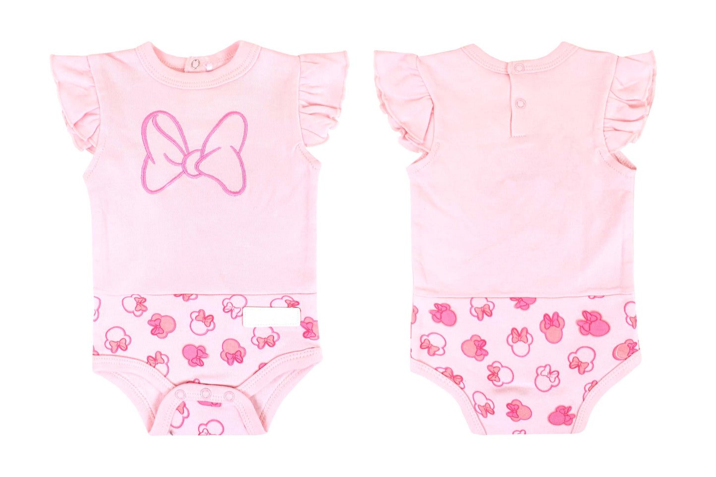 Mameluco rosado para bebé niña Minnie 0/6M-18/24MD2-MI-1029B 299235 chongo