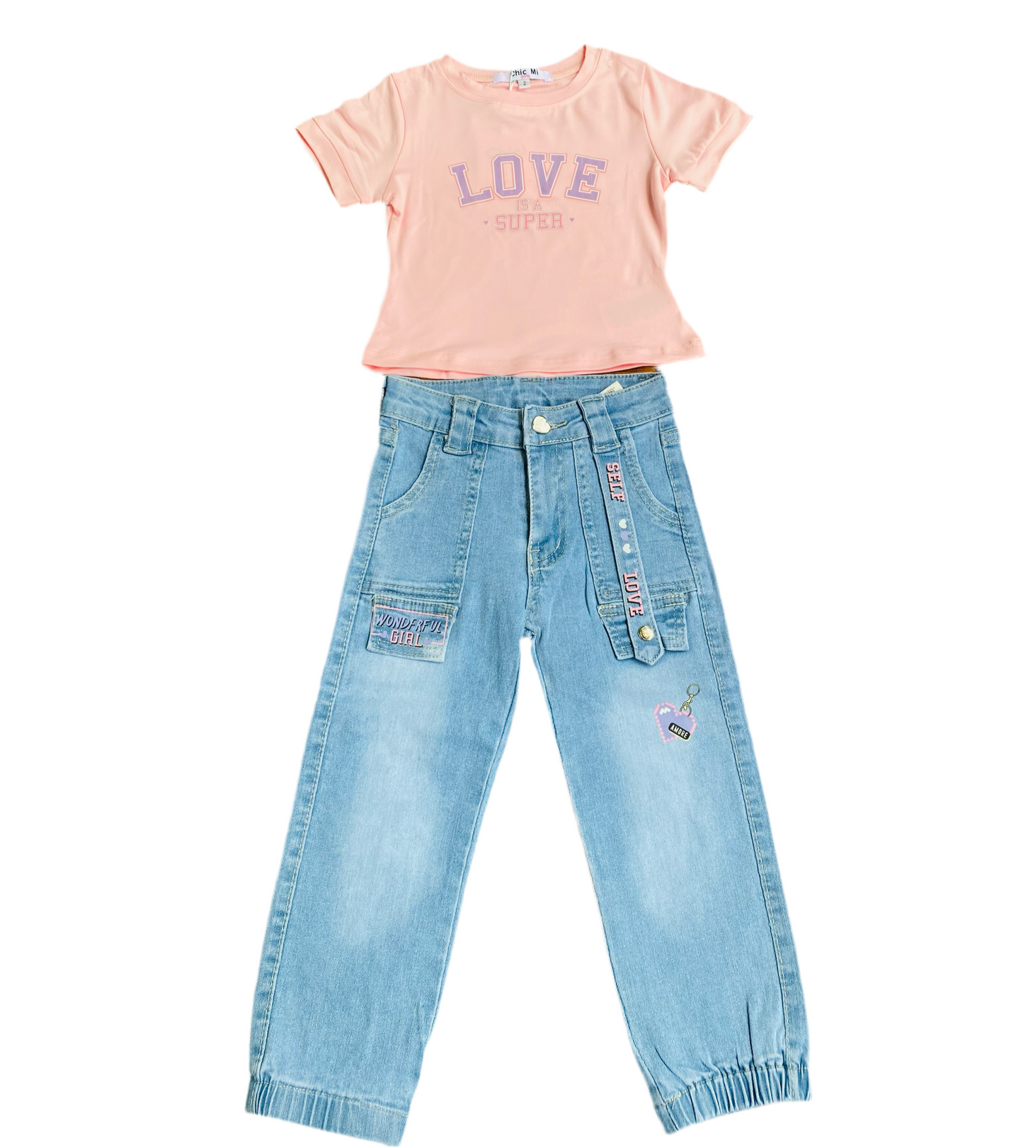 Conjunto set rosado de niña camisa y Jeans CGS1216-3 810530