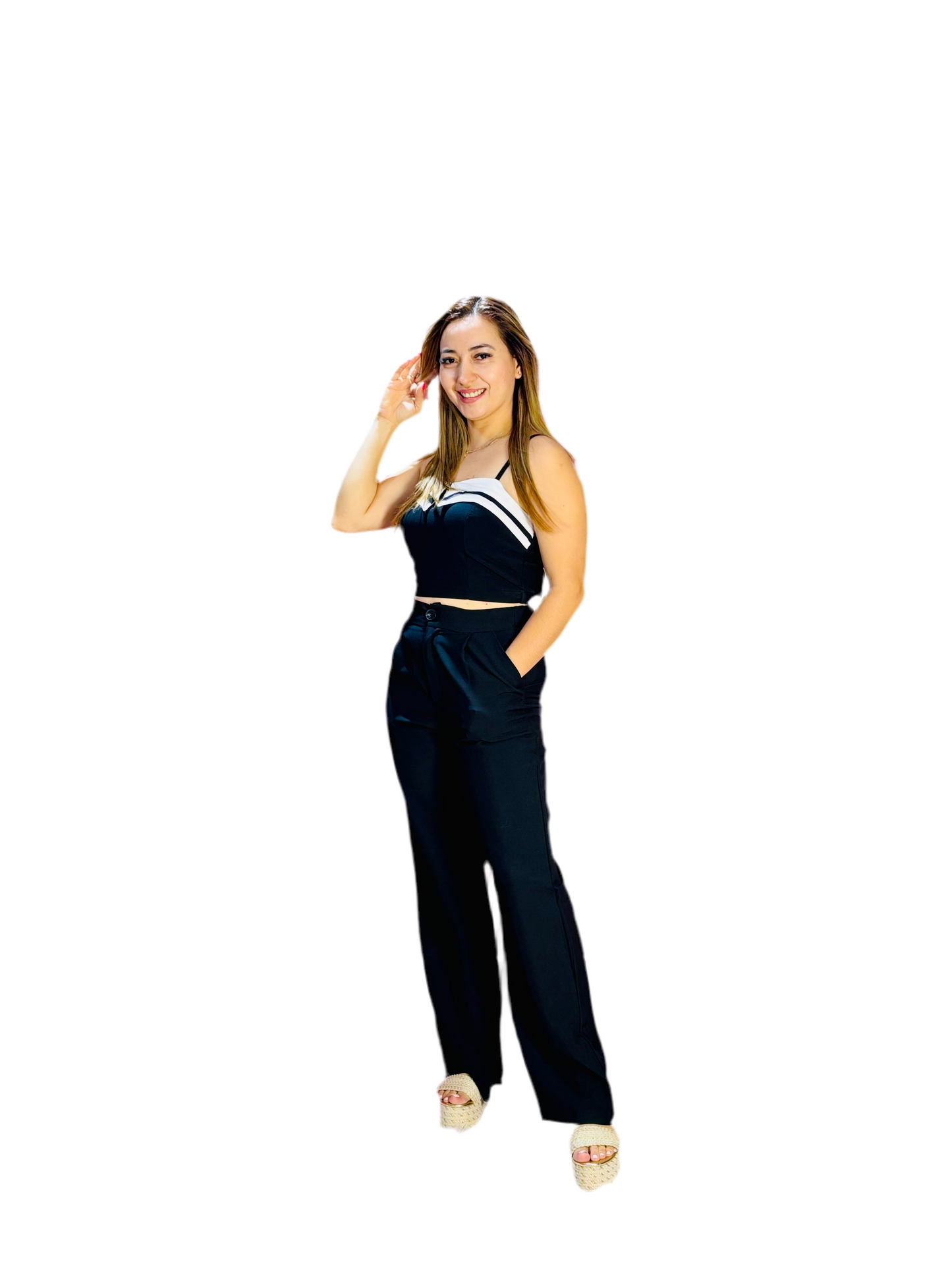 Set de dos piezas formal para dama mujer negro CSD1187-14 1290/575