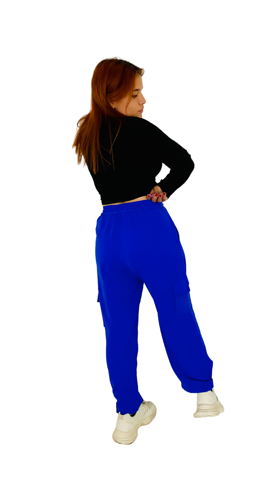 Pantalón tela cargo dama Negro Blanco Rojo Verde Naranja Azul Tallas S M L XL PR3-965 590330