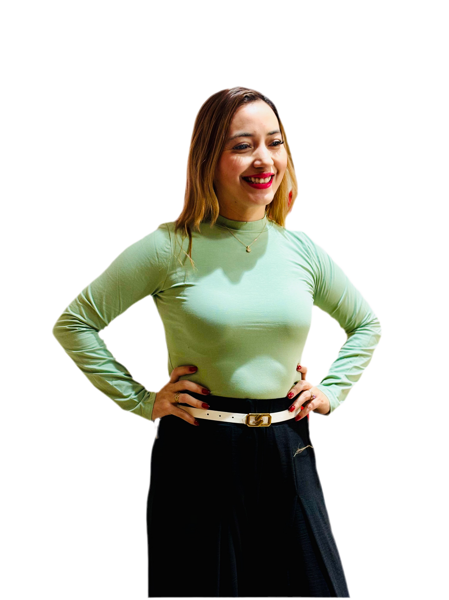 Camisa dama blusa manga larga verde CTD1154-40 315235