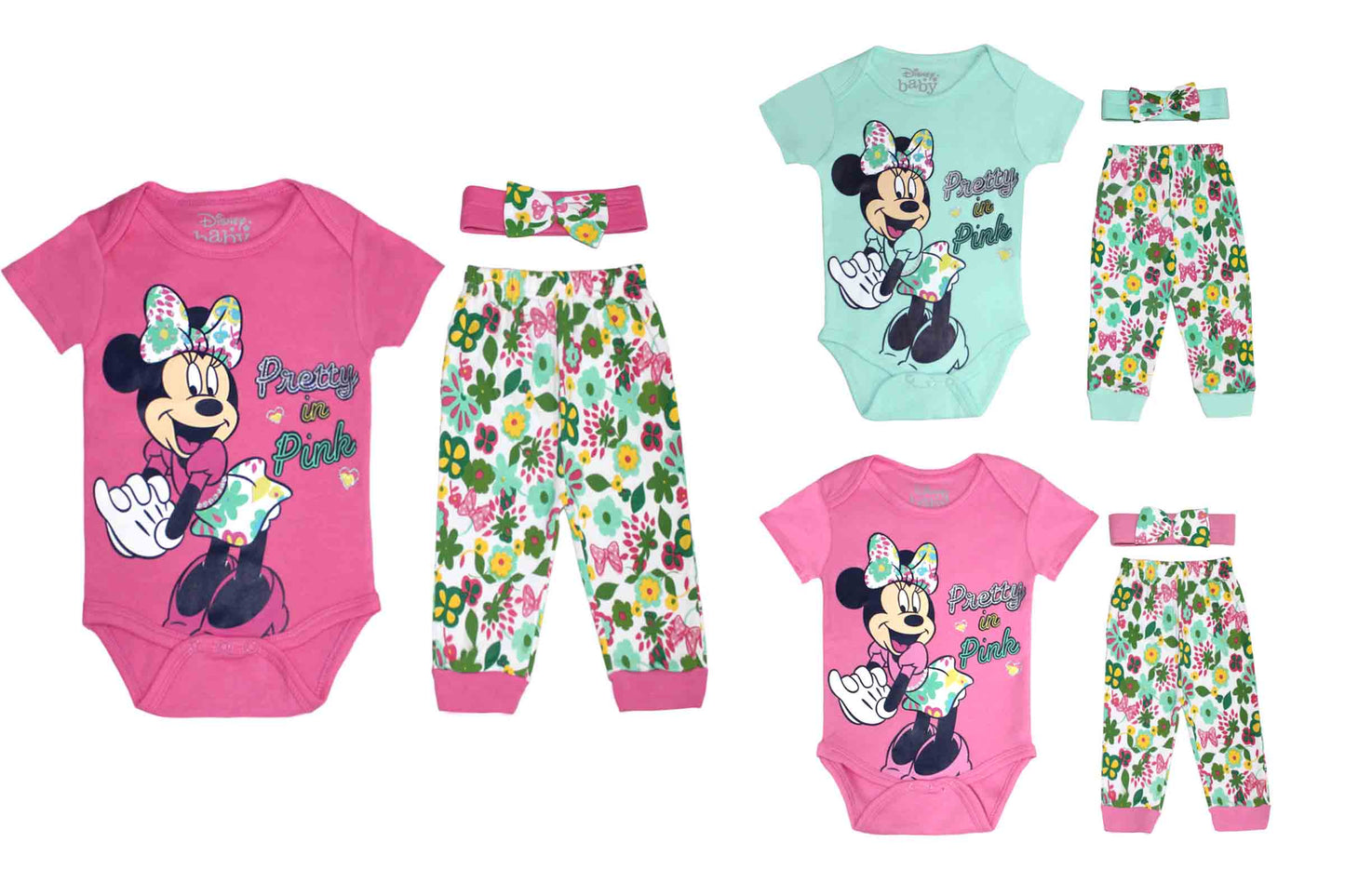 Set Conjunto 3 Piezas para bebé Minnie 0/6M-18/24M D9-MI-1203B 590315 rosado