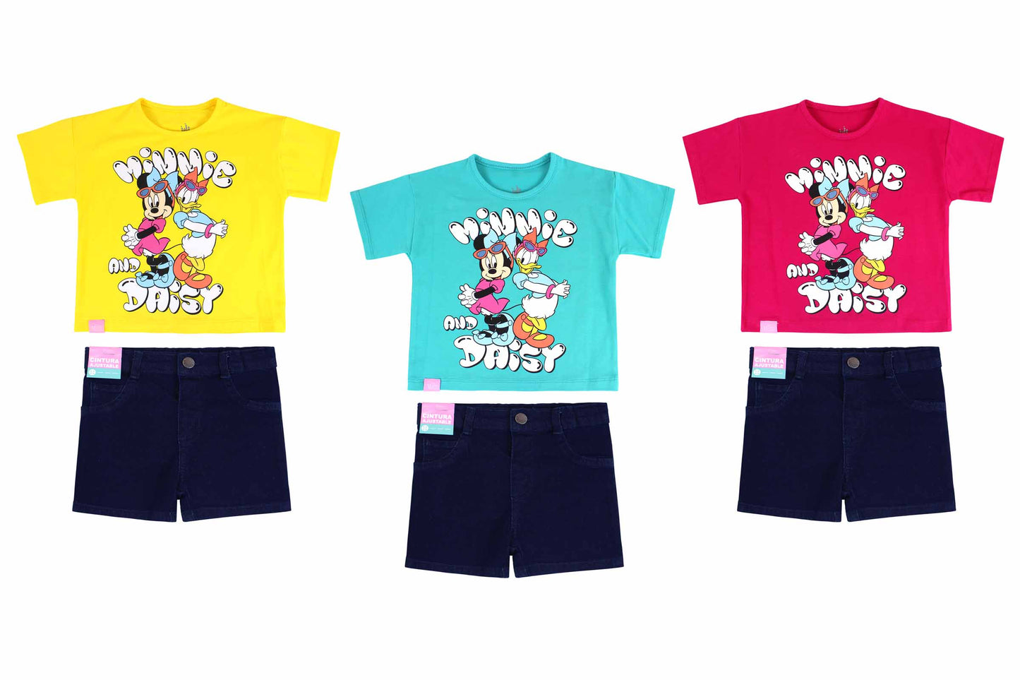 Set conjunto dos piezas para bebe niña minnie short camisa 12m a 3TD9-MI-1259B 445399 Aqua