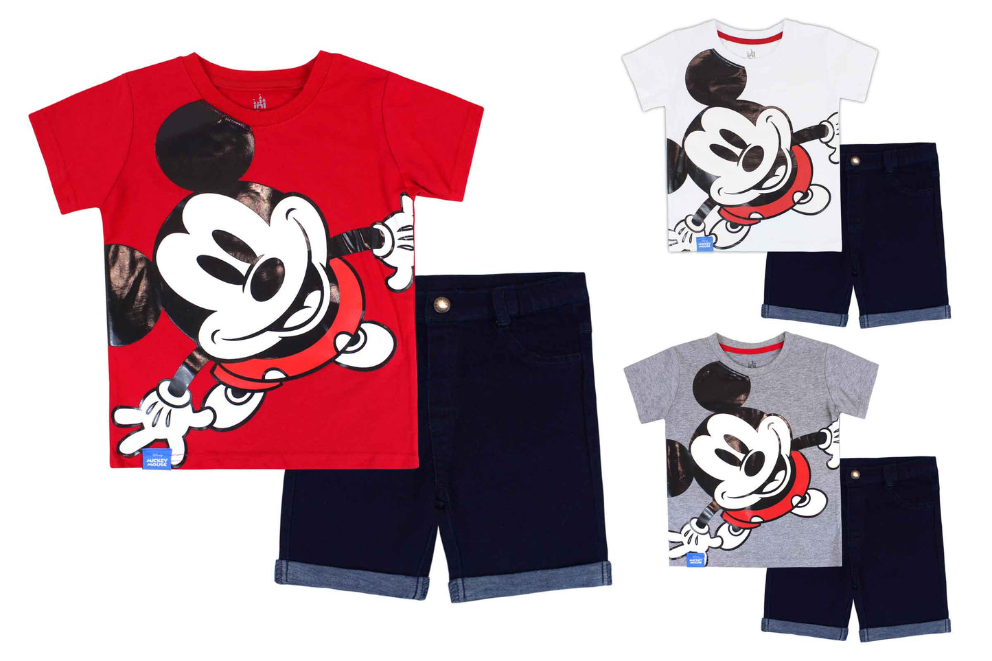 Set conjuntos dos piezas para bebé niño mickey short y camisa 12m a 3T Rojo D9-MK-1333B 445399