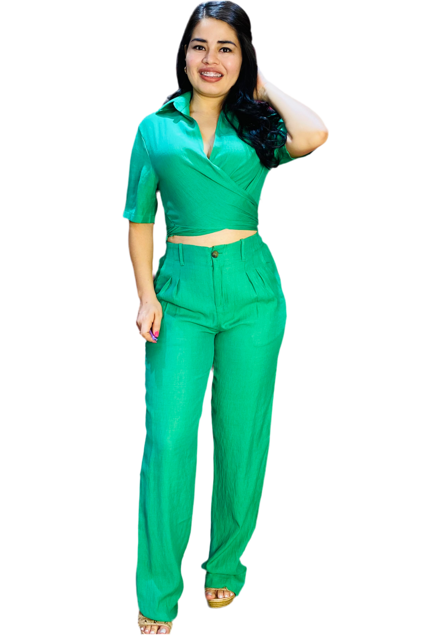 Set de dos piezas para dama mujer CSD1210-17 verde 890/570
