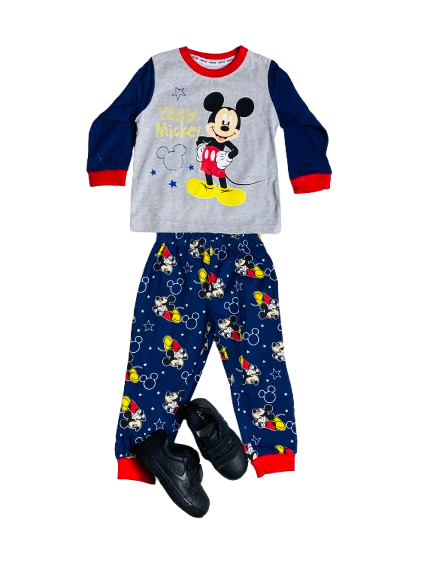 Pijama bebé niño mickey 12m a 3T gris D3-MK-638B 490315