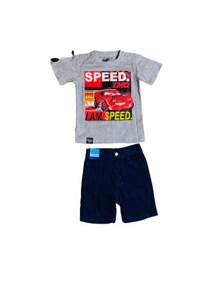 Set conjunto dos piezas cars camisa y pantalon 2 a 8 años A9-C3-187N 590365 Gris
