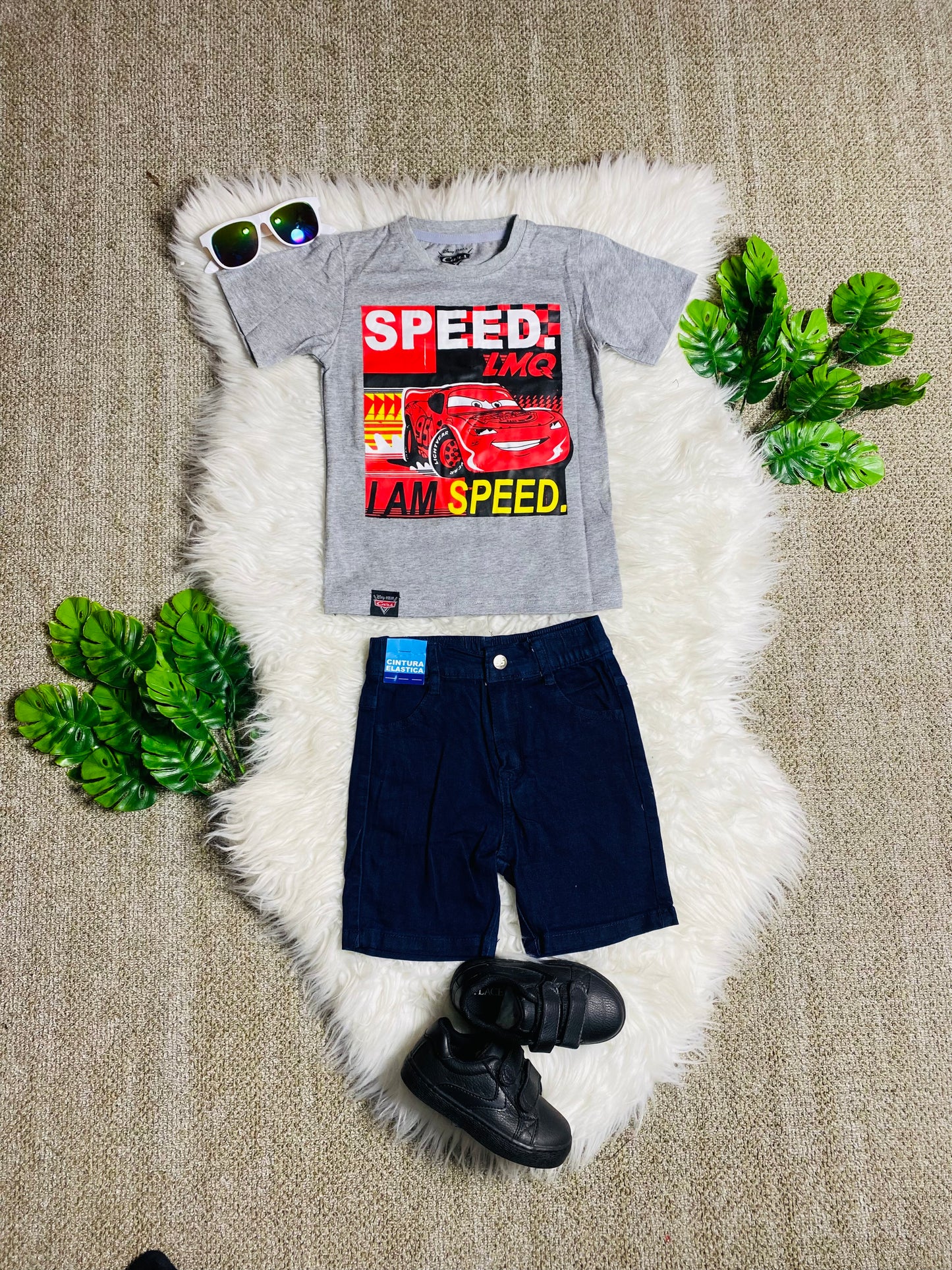 Set conjunto dos piezas cars camisa y pantalon 2 a 8 años A9-C3-187N 590365 Gris