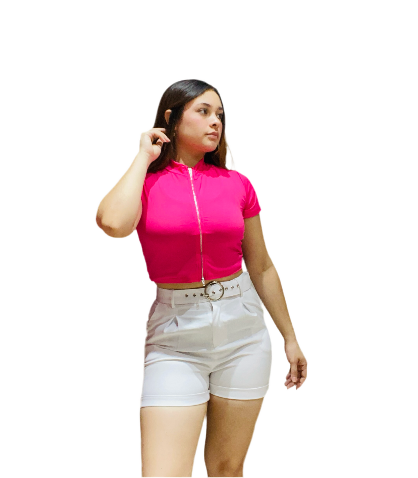 Short tiro alto con faja tela formal INT7-1740 blanco 7450122116821 445315