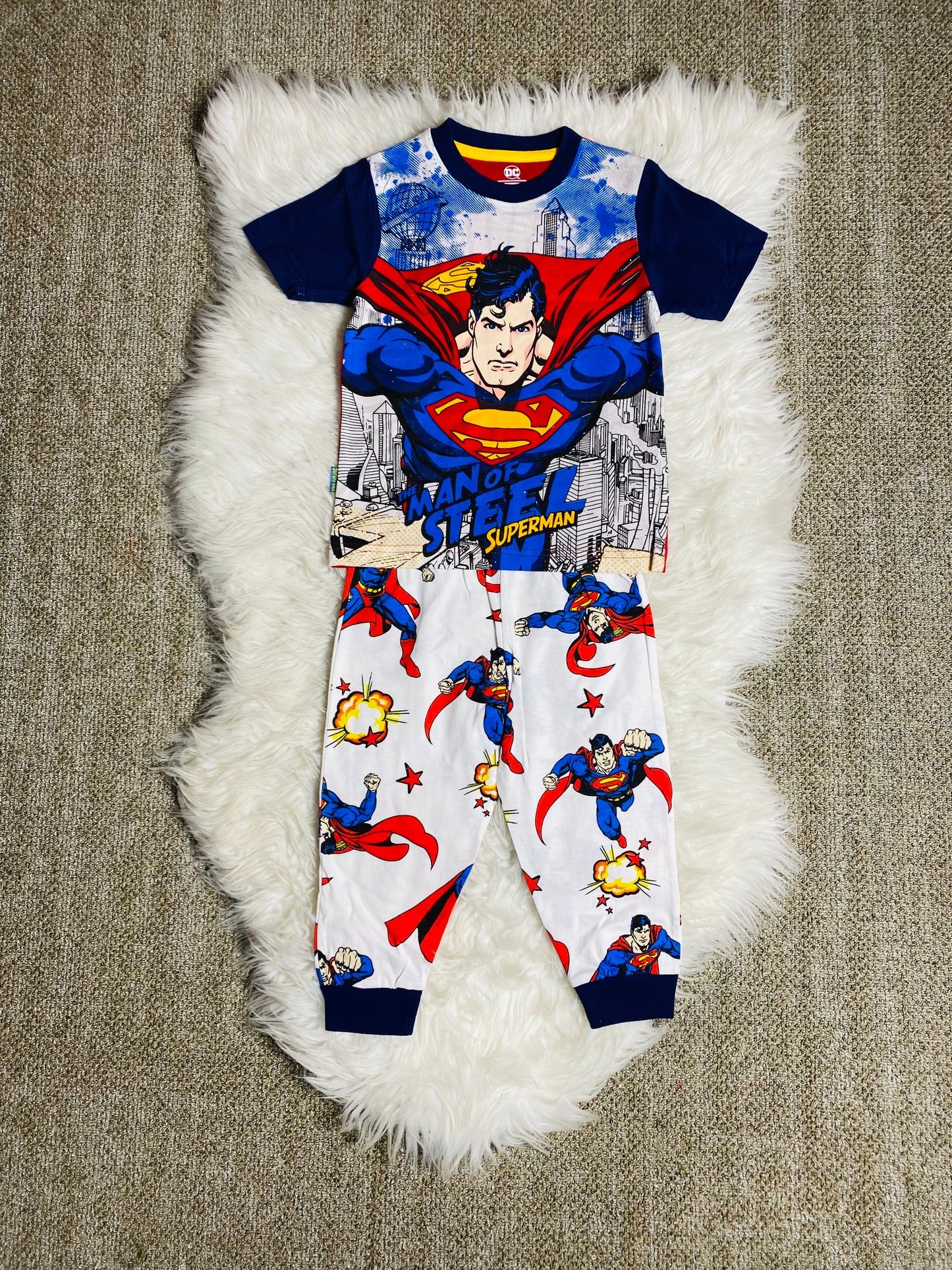 Pijama para niño Súper Man DC 2-8 años C3-SM-235N 490325 manga azul