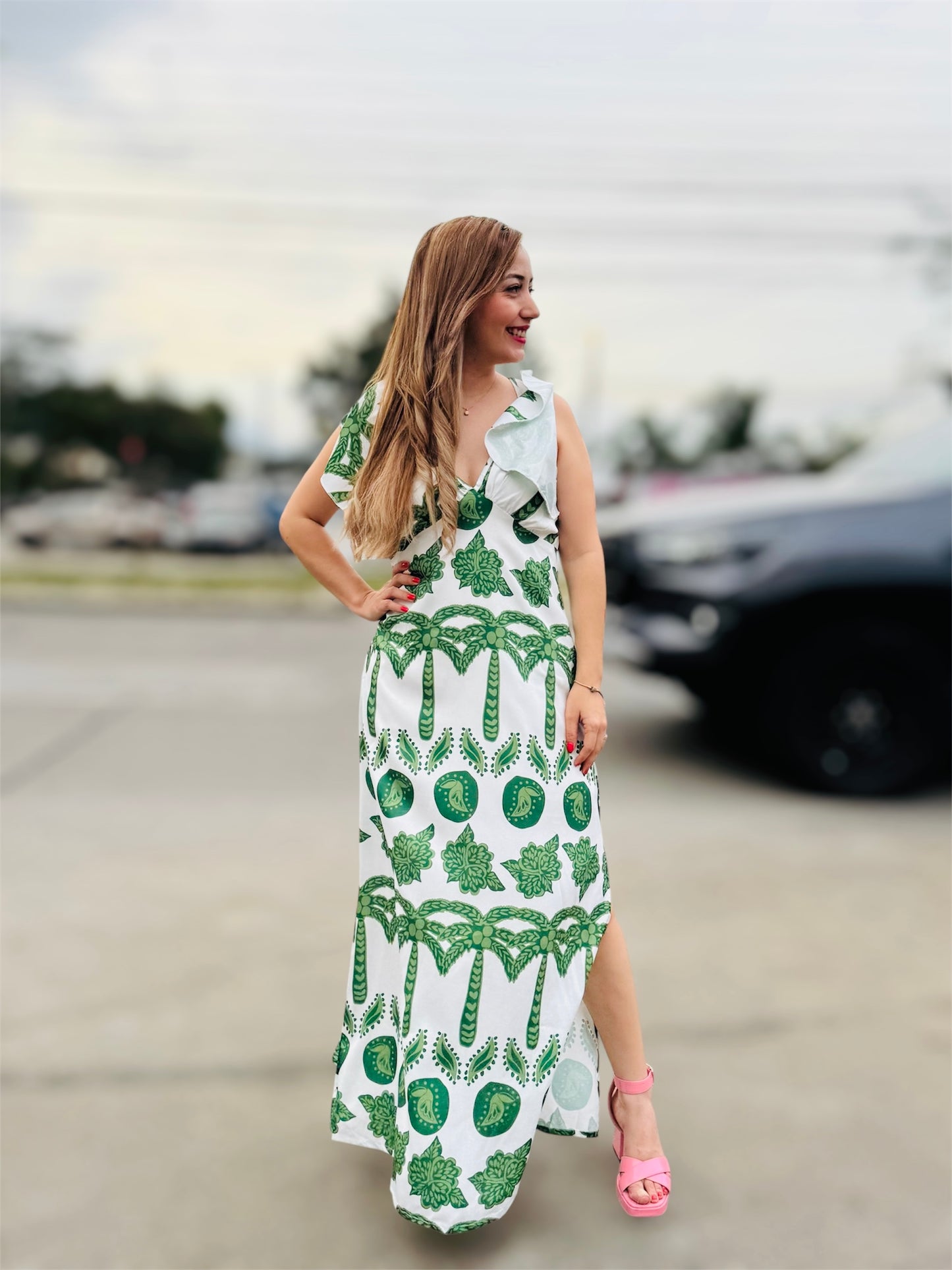 Vestido para dama Intrigue palmeras verdes IN12-2284 890520
