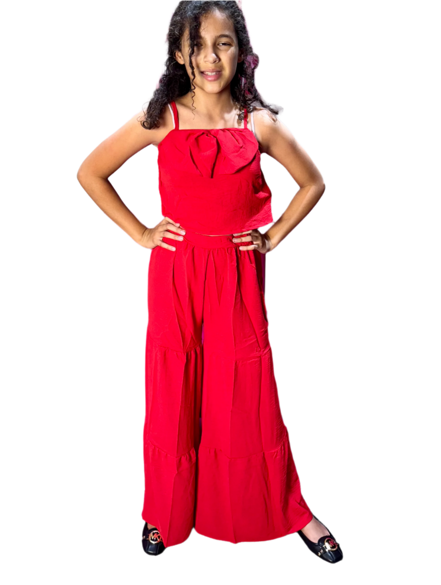 Set dos piezas para niña chongo rojo CSG1208-2 590390