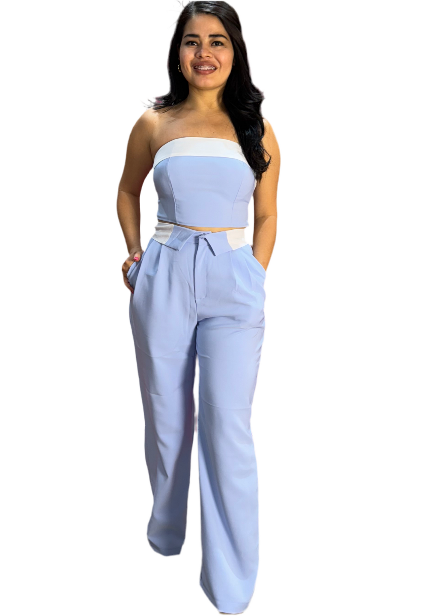 Set de dos piezas para dama mujer CSD1187-20 azul 1090/575