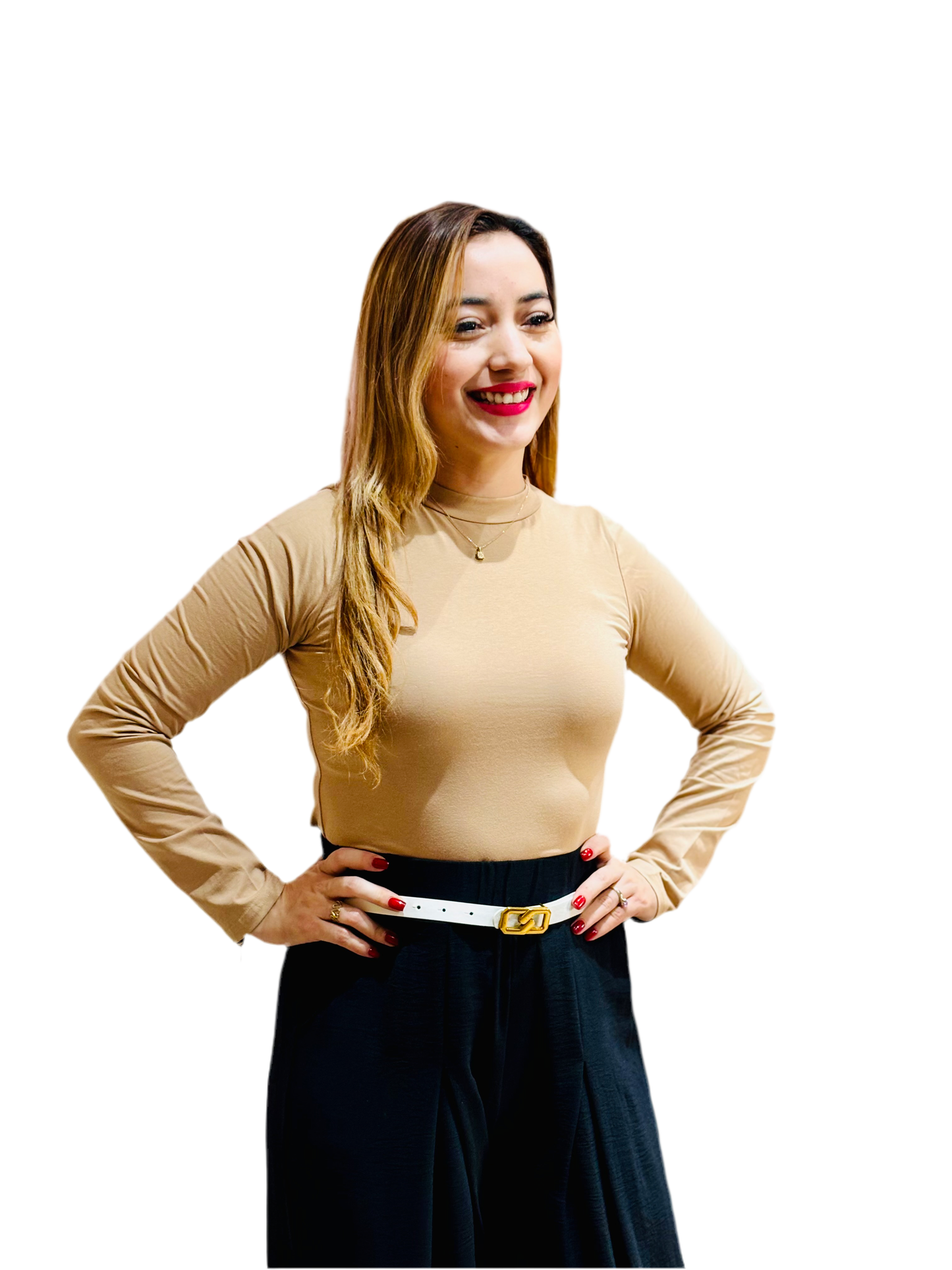 Camisa dama blusa manga larga beige CTD1154-40 315235
