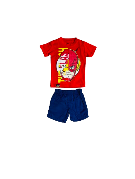 Set conjunto dos piezas para bebe niño Flash short y camisa 12m a 3T C9-FL-1021N 590245 rojo