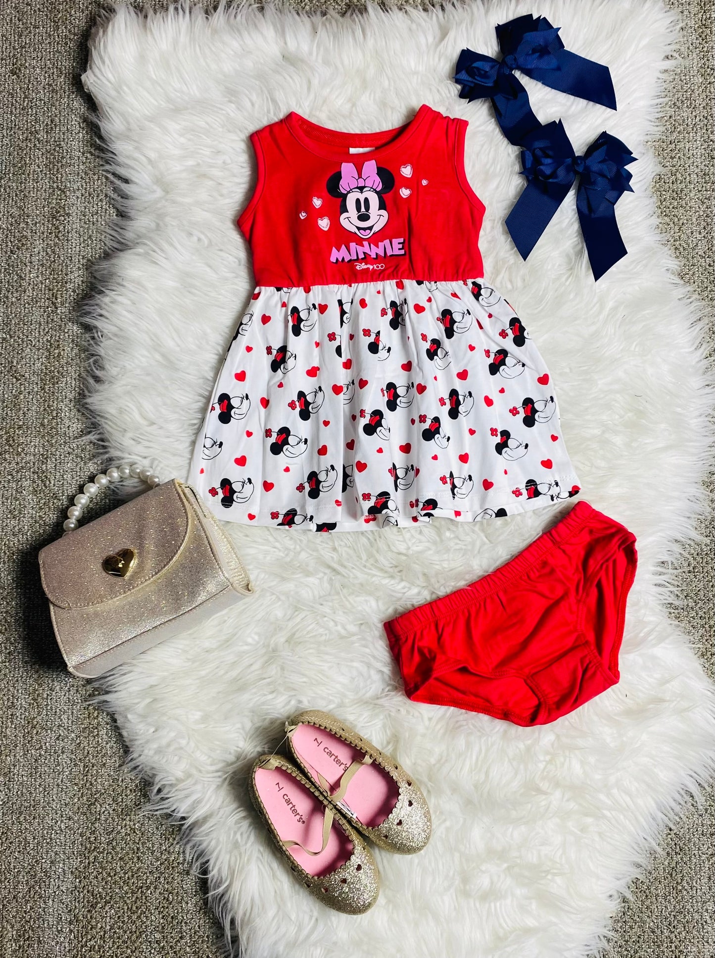 Vestido Minnie Disney rojo 12m a 3T D10-MI-1289B 590315