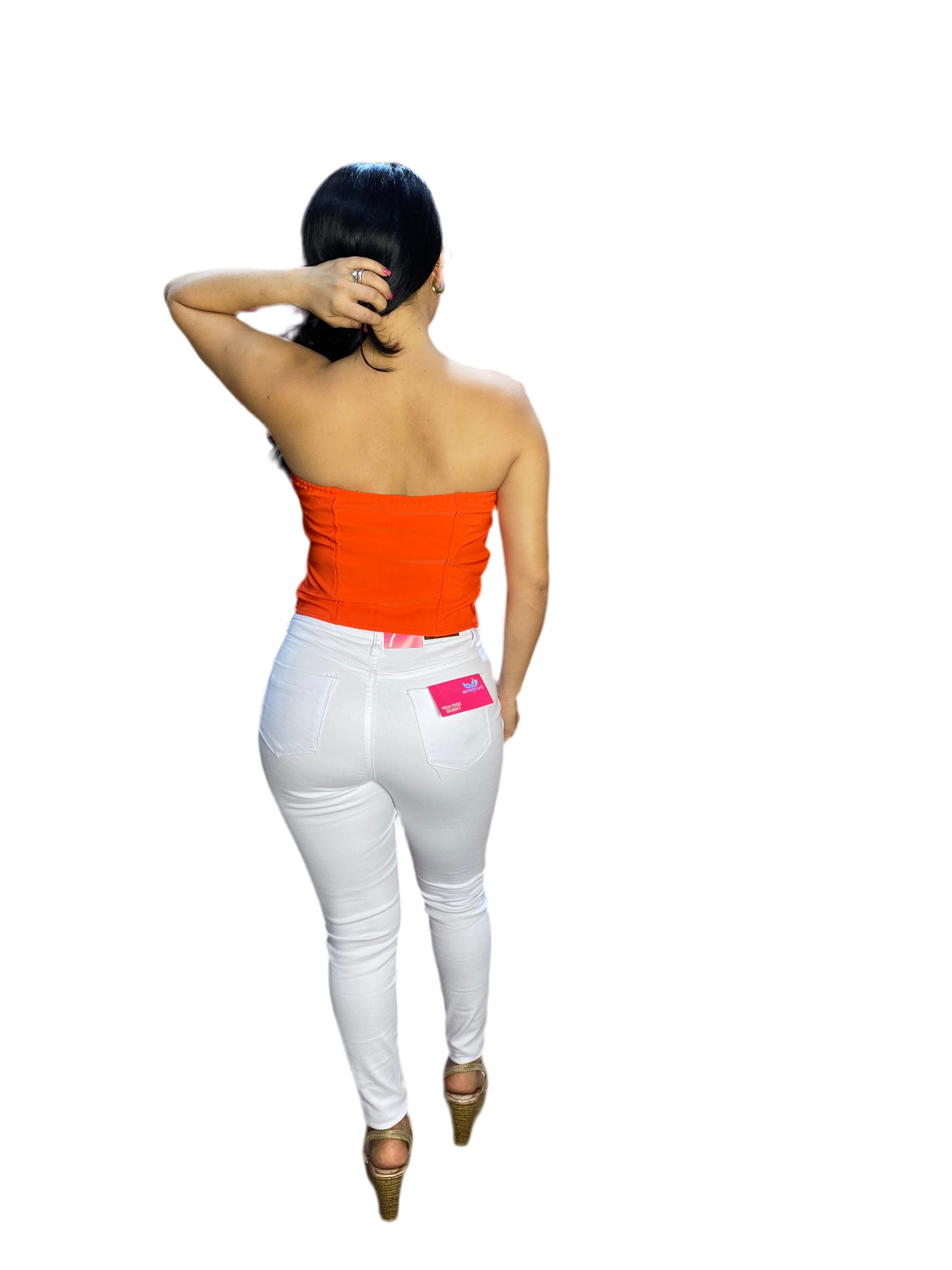 Jeans Pantalon tiro alto blanco Playboy PB11-1880 tallas 3-15 590430