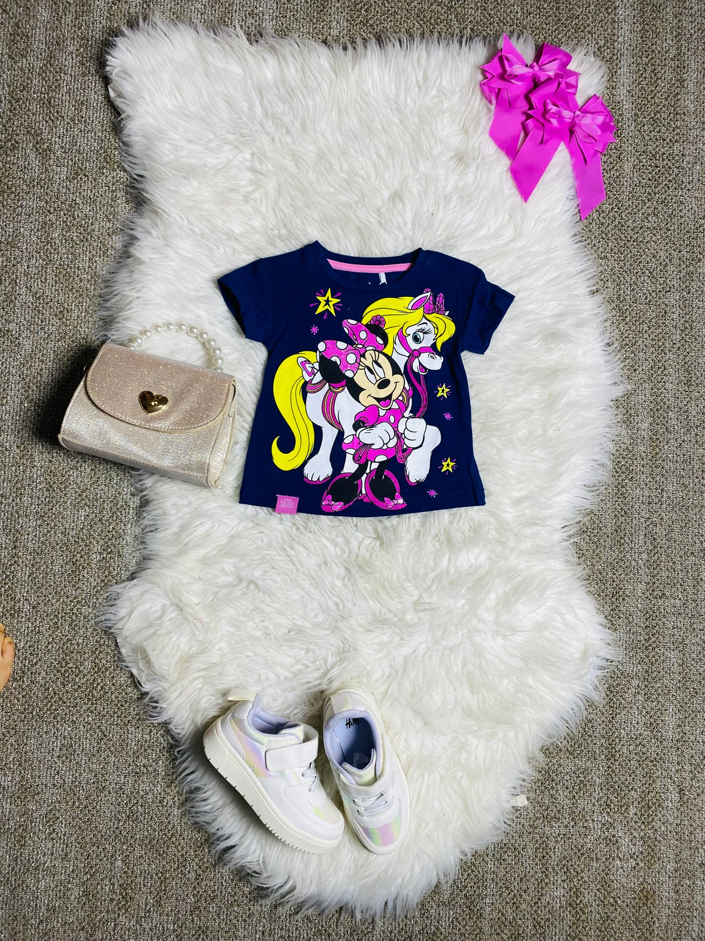 Camisa Minnie disney bebe niña 12m a 3T D1-MI-1282B 299225 azul navy