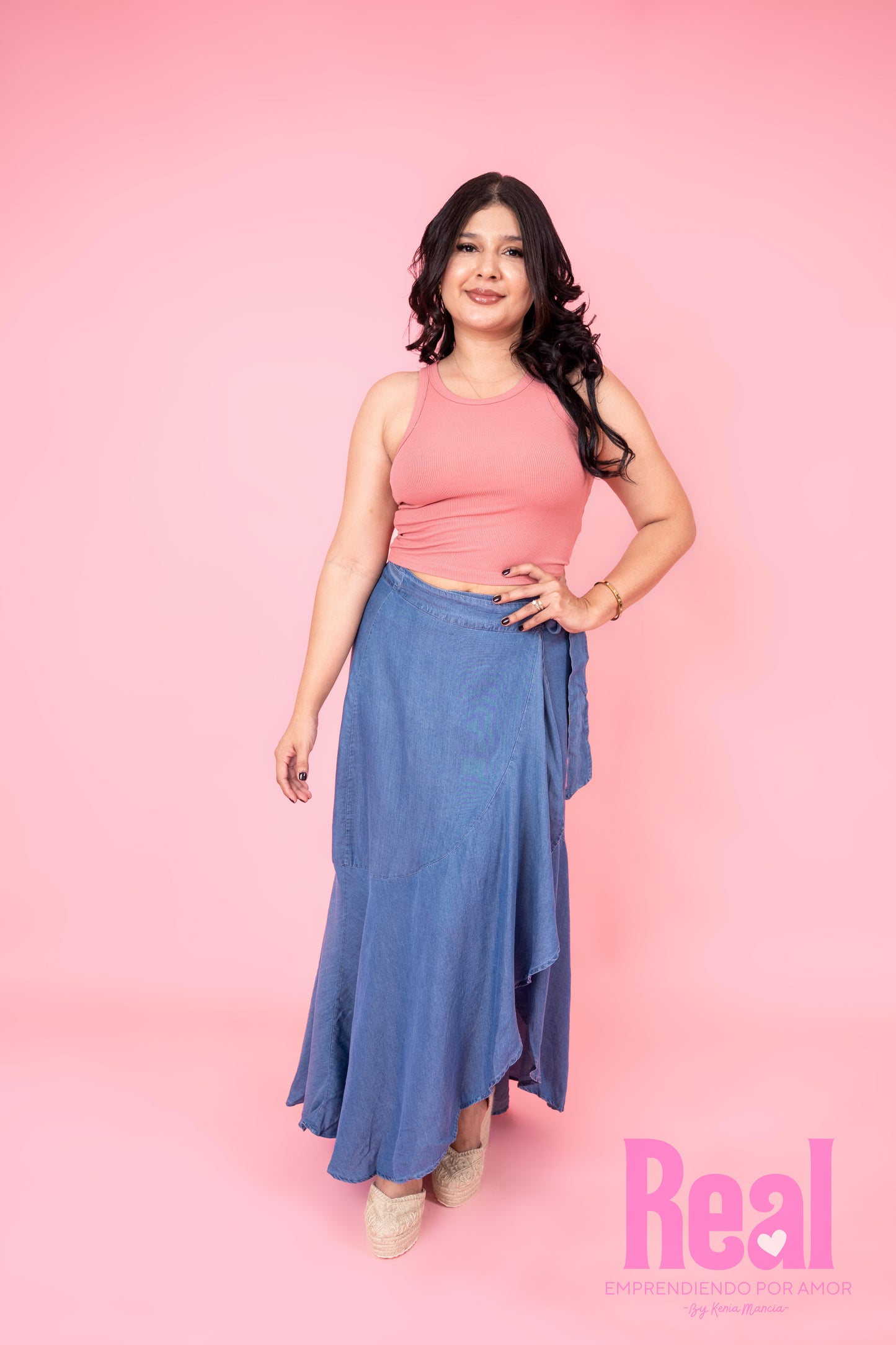 Falda Jeans Larga azul claro Dama CFD1183-21 690525