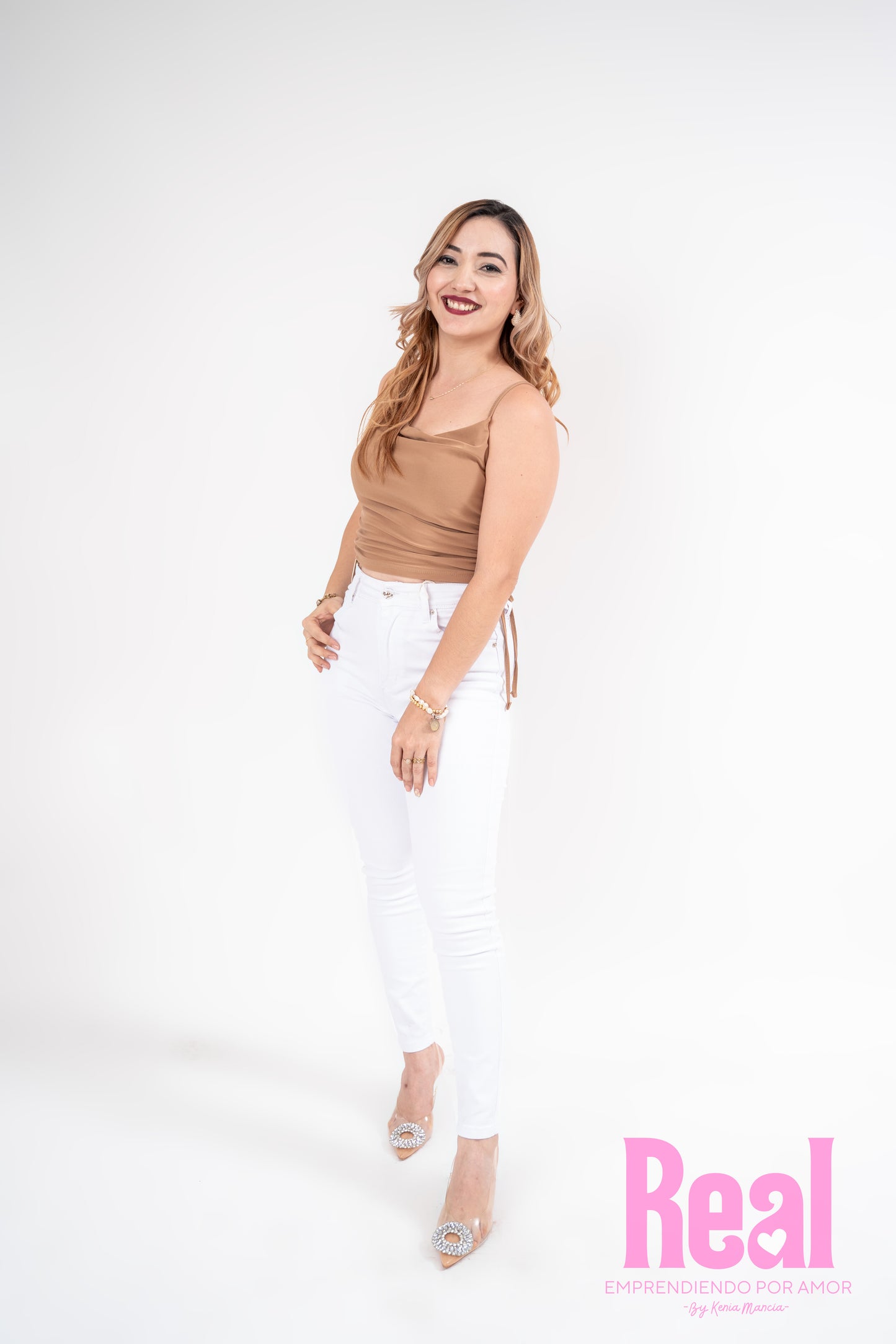 Jeans Pantalon blanco dama tiro alto tallas 3 al 15 Intrigue IN2-1868