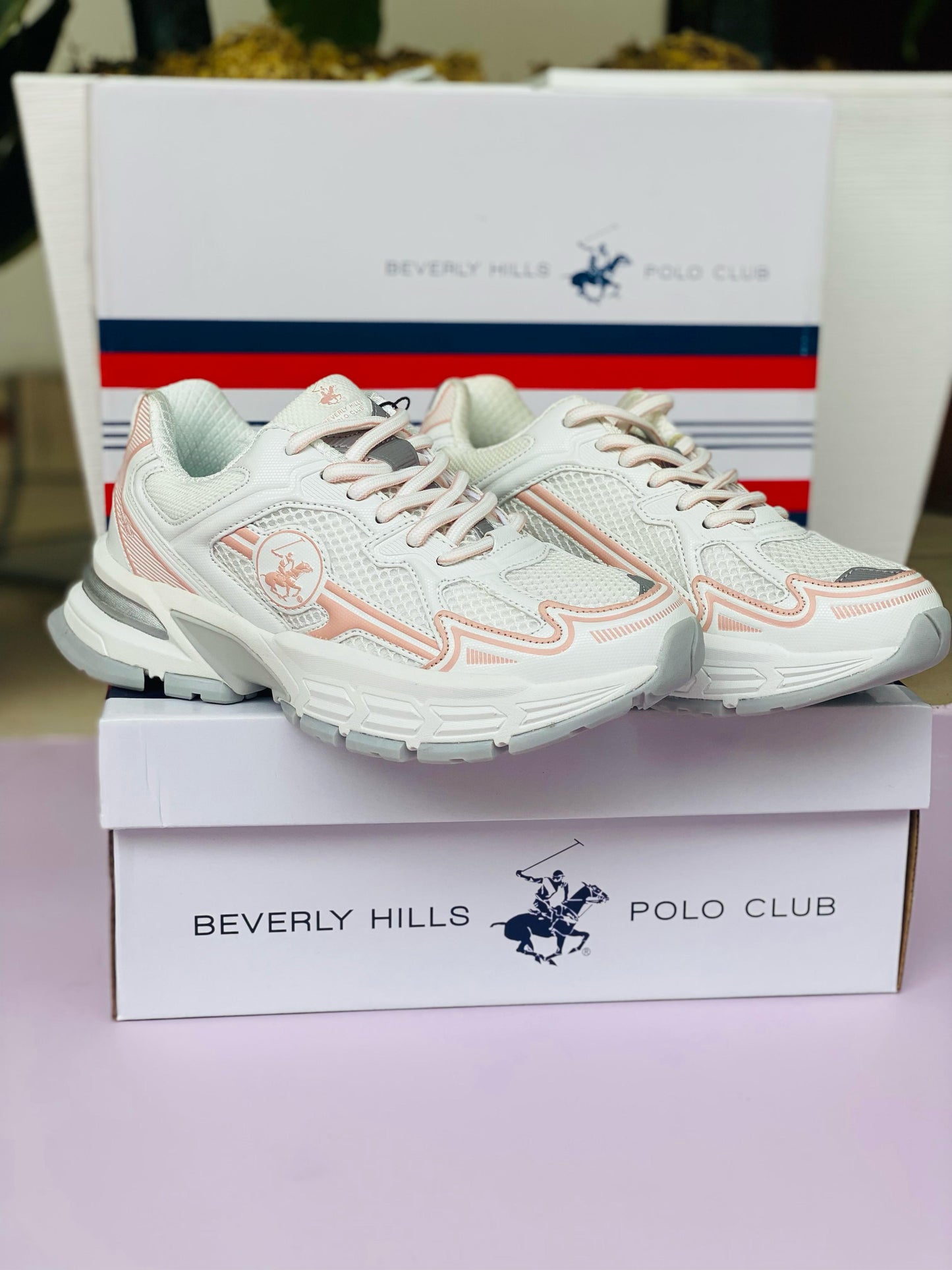Tenis blancos rosado Polo adulto mujer o niña grande GRAVELA-WHPK-W5-A 965780
