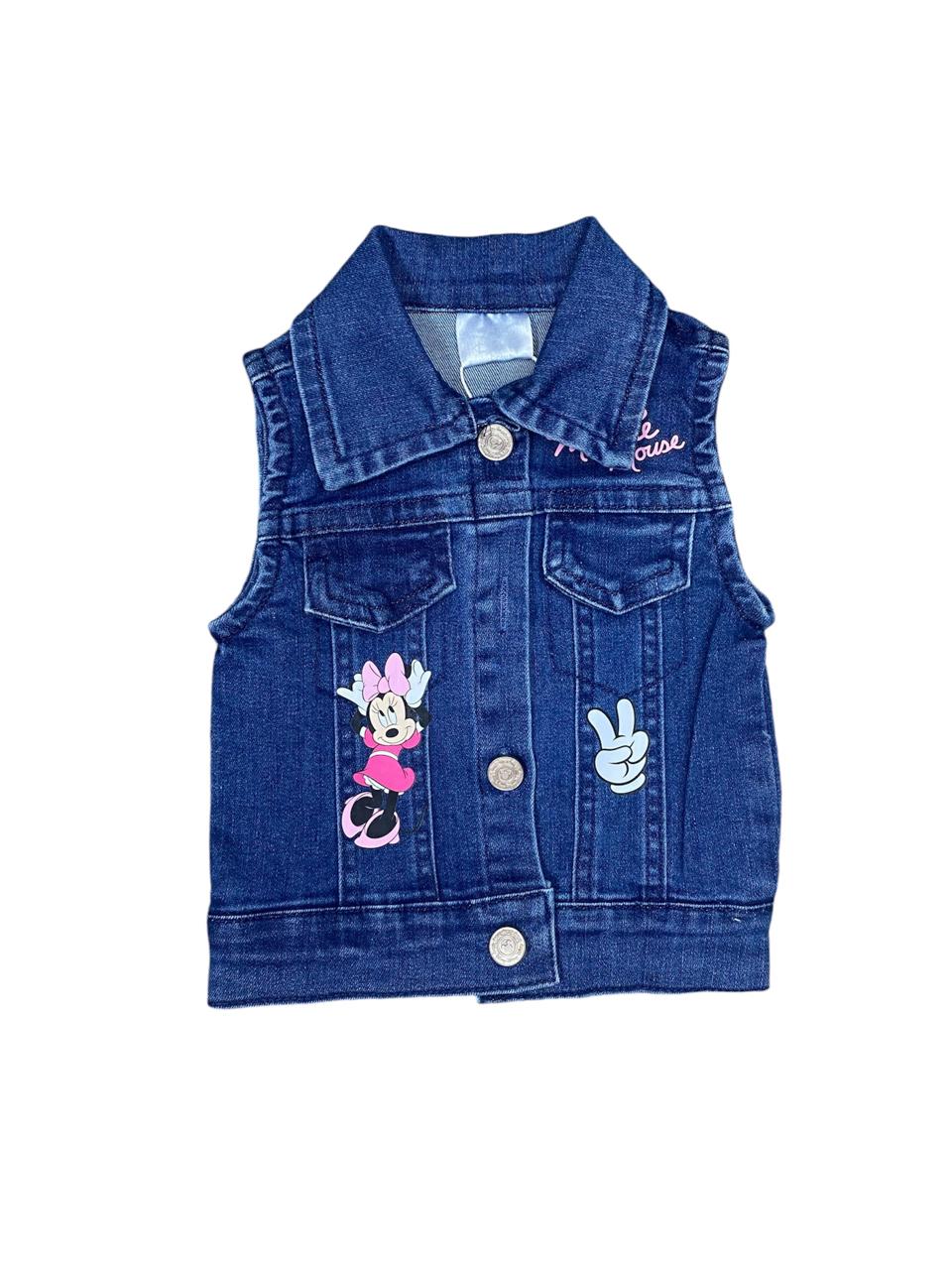 Set conjunto bebe niña minnie camisa y short jeans azul claro 12m a 3T D9-MI-1281B 590390 azul oscuro