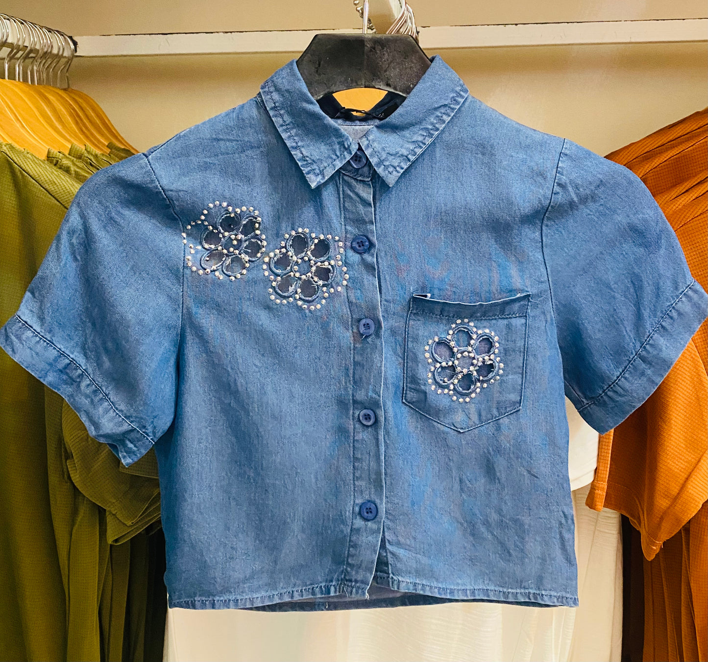 Camisa para niña Jeans azul oscuro CTG1188-27 590340
