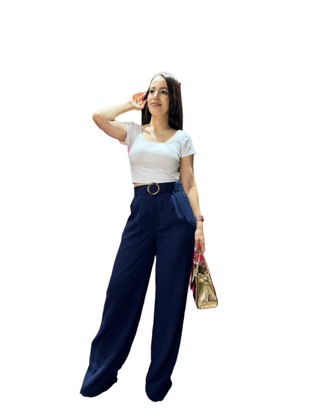 Pantalon de tela mujer wide leg CPD1005-30 590465