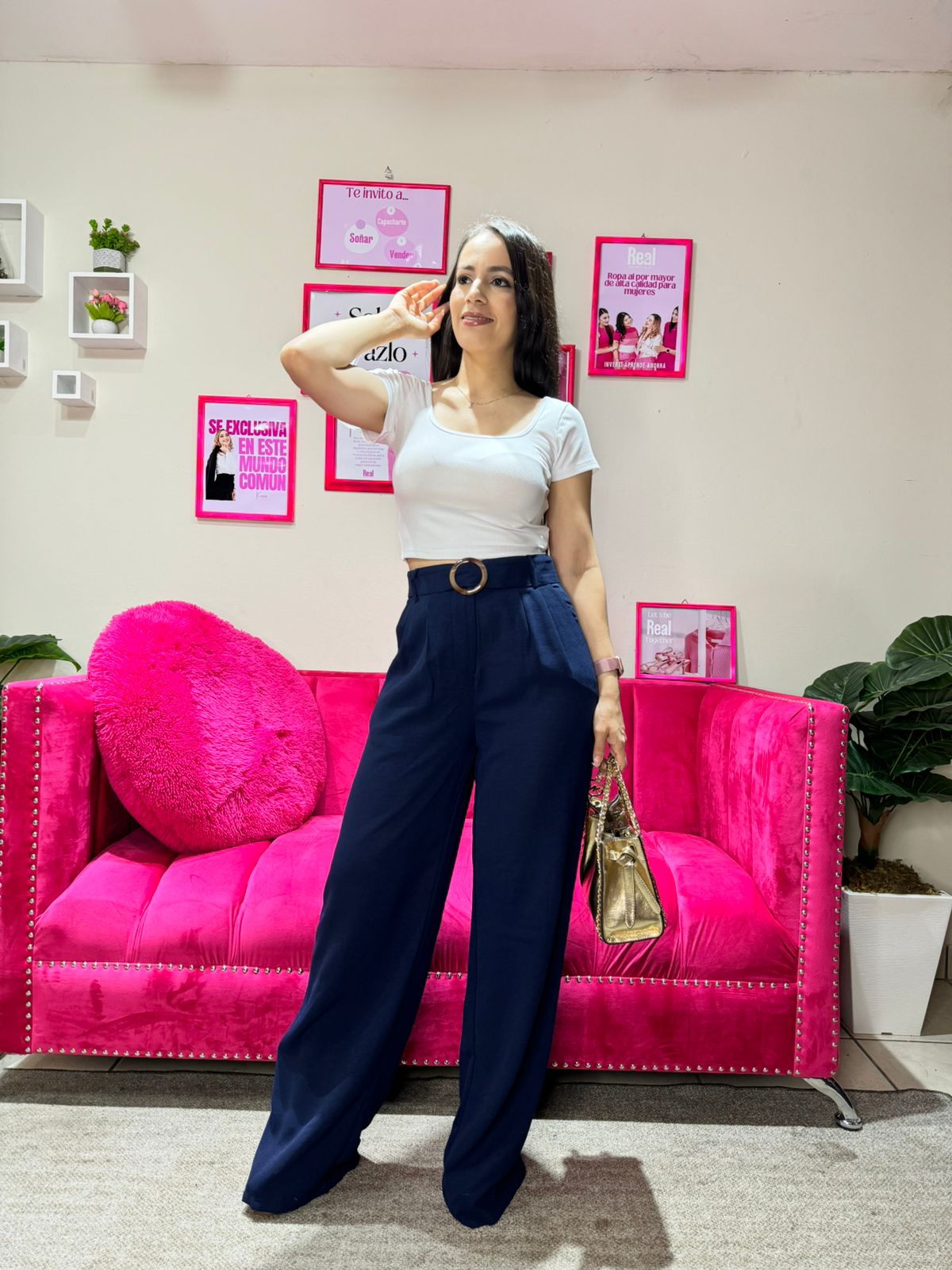 Pantalon de tela mujer wide leg CPD1005-30 590465
