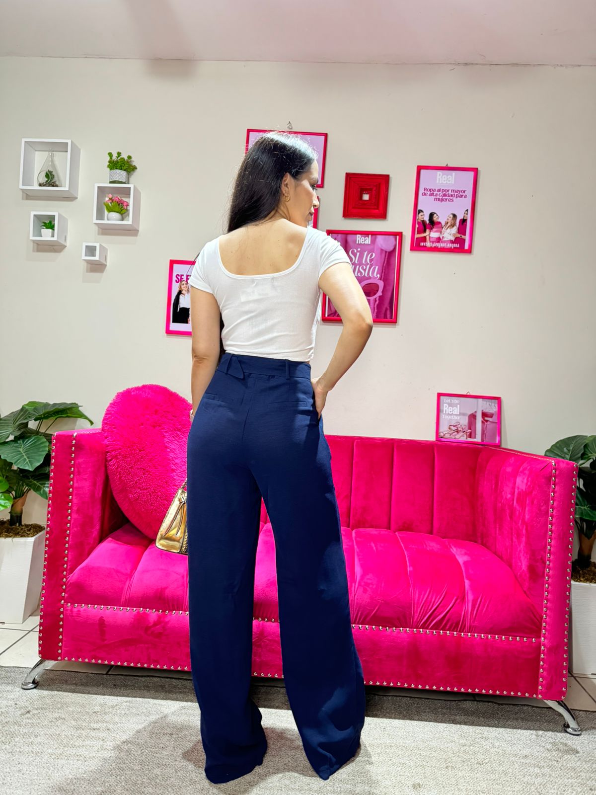 Pantalon de tela mujer wide leg CPD1005-30 590465