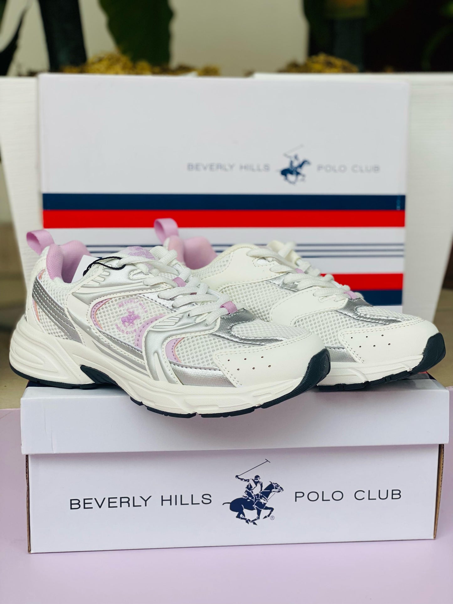 Tenis blanco morado Polo adulto mujer o niña grande JENNY-WHPP-W5-B 1045865