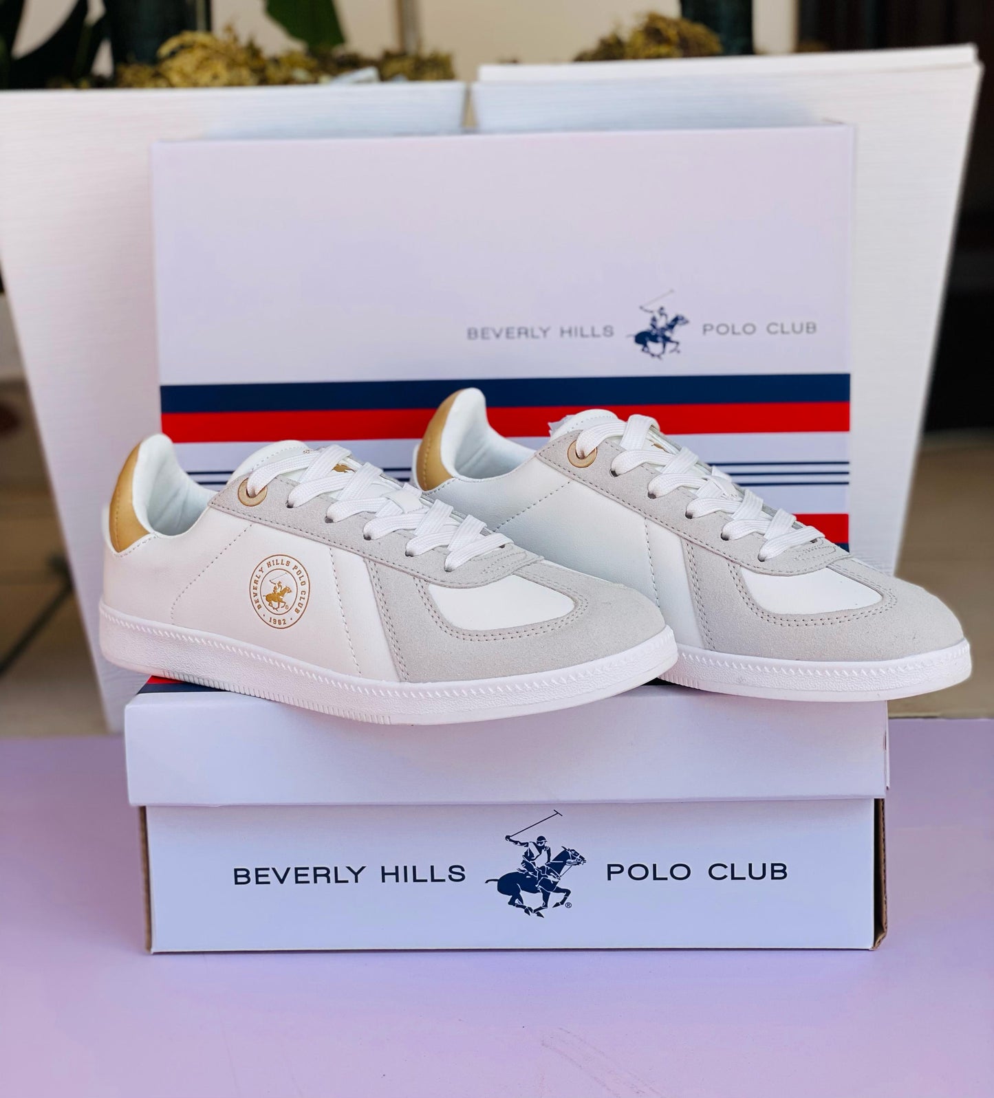 Tenis Polo Club blanco con dorado para mujer MARSEILLE-WHGD-W6-B 1115995