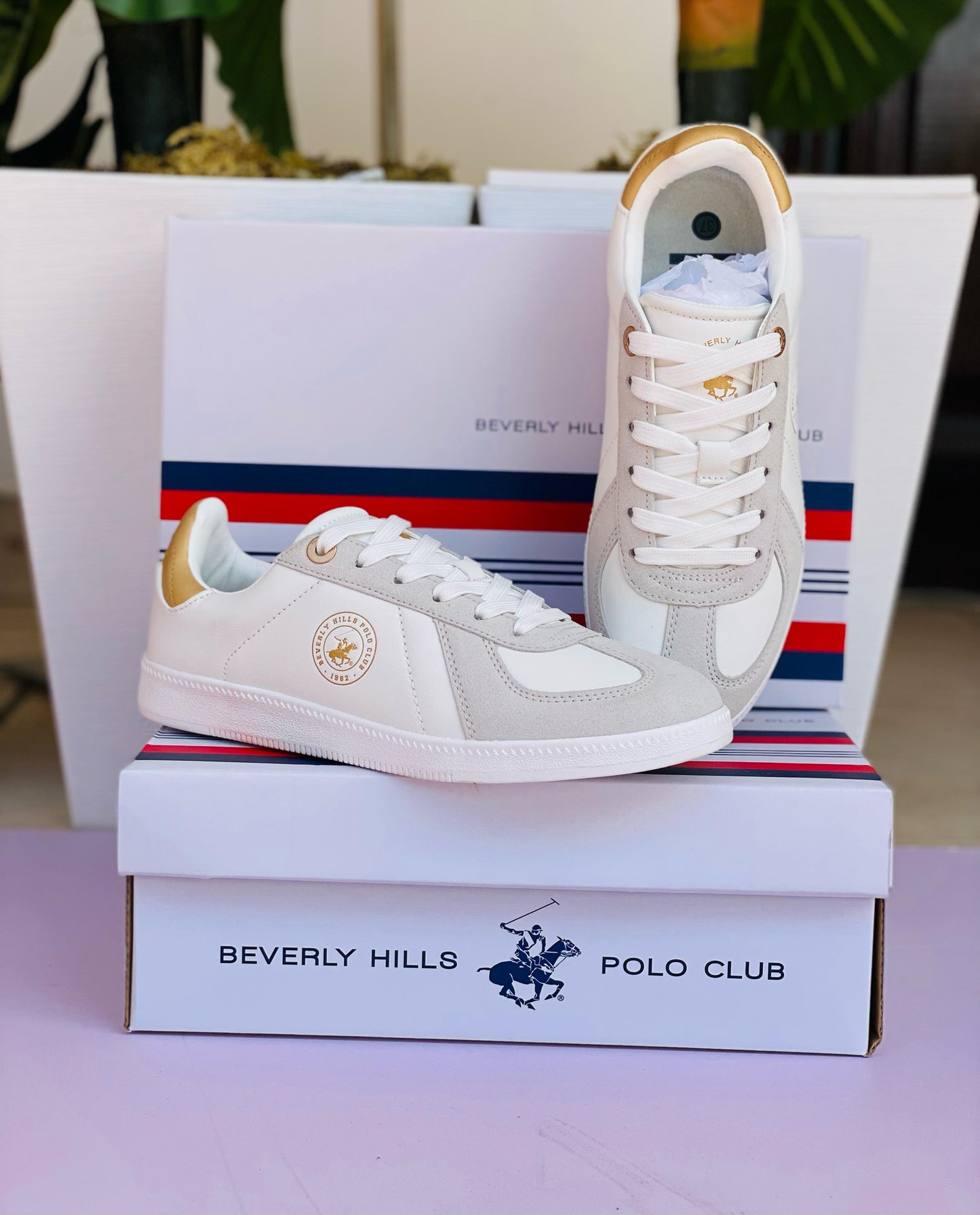 Tenis Polo Club blanco con dorado para mujer MARSEILLE-WHGD-W6-B 1115995
