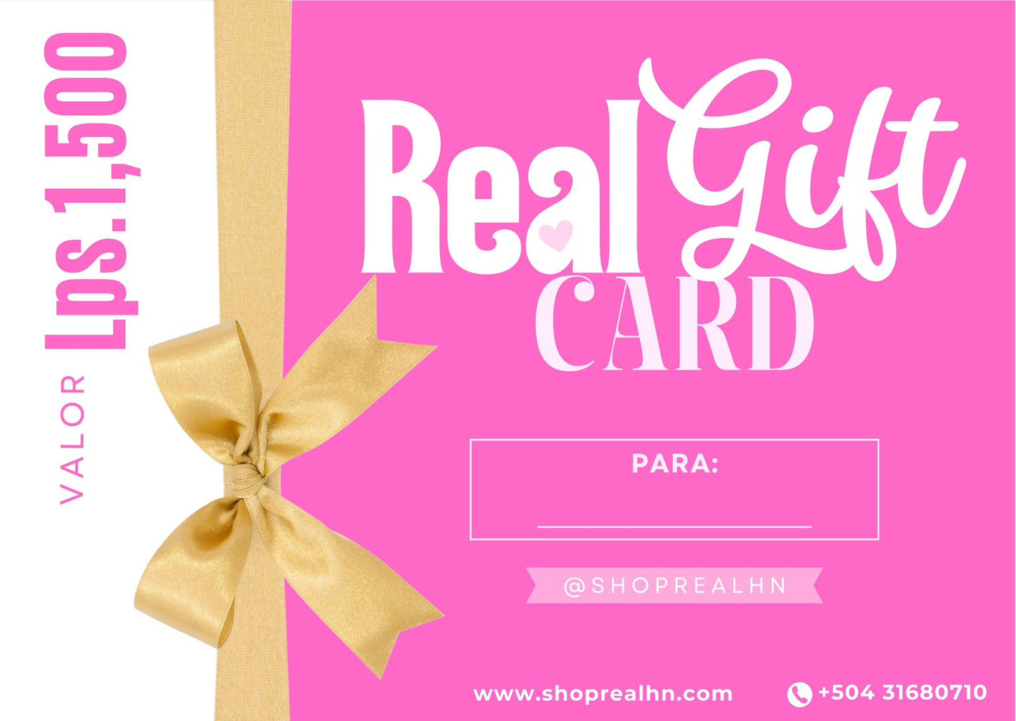 Certificado de regalo Gift Card