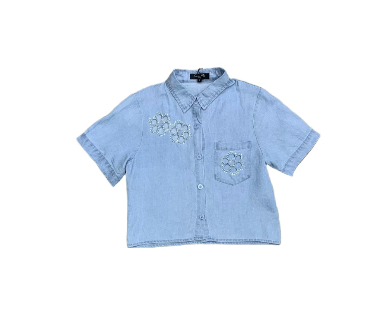 Camisa para niña Jeans Azul Claro Flores CTG1188-27 590340