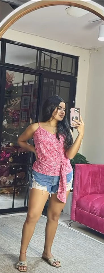 Camisa fucsia estrellas y Almejas 36205T