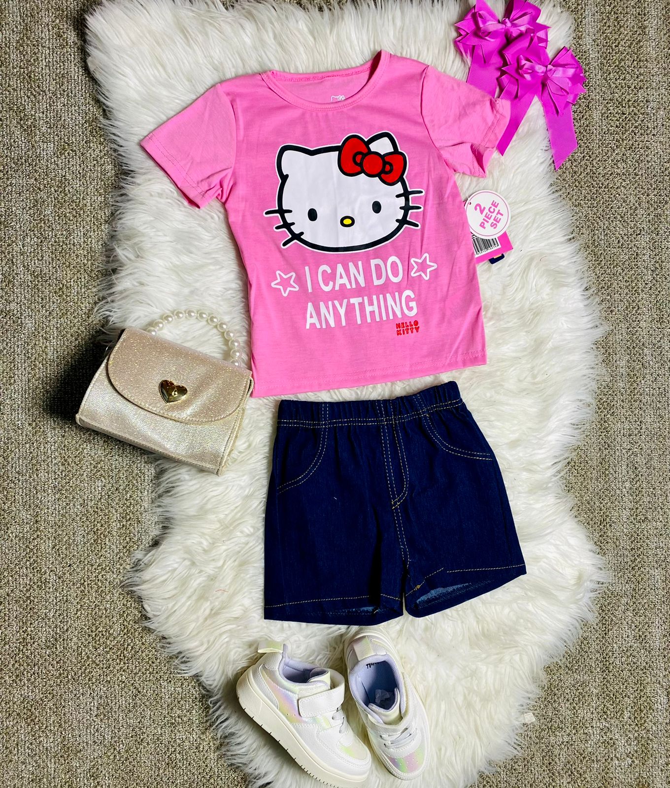 Set conjunto dos piezas para niña hello kitty 2 a 8 años rosado H9-HK-100D 330230