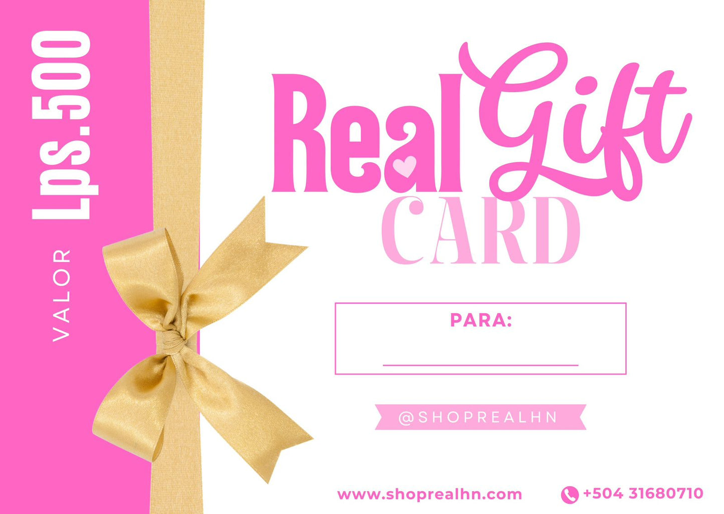 Certificado de regalo Gift Card