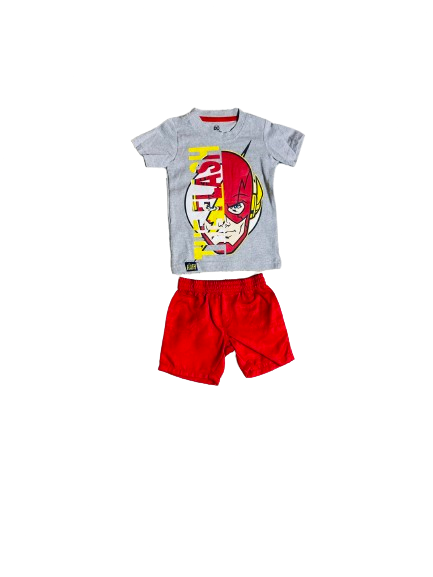 Set conjunto dos piezas para bebe niño Flash short y camisa 12m a 3T C9-FL-1021N 590350 Gris