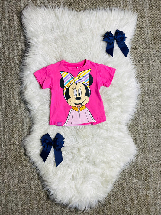 Camisa Minnie disney bebe niña 12m a 3T D1-MI-1291B rosada fucsia