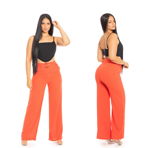 Pantalon de tela mujer wide leg CPD1005-30