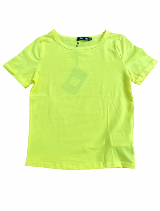 Camisa crop top basic Amarillo algodón camiseta  CTD1154-10 395280