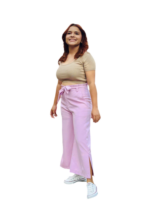 Pantalón Dama Morado Lila Tela Formal con faja INT3:1735 590390