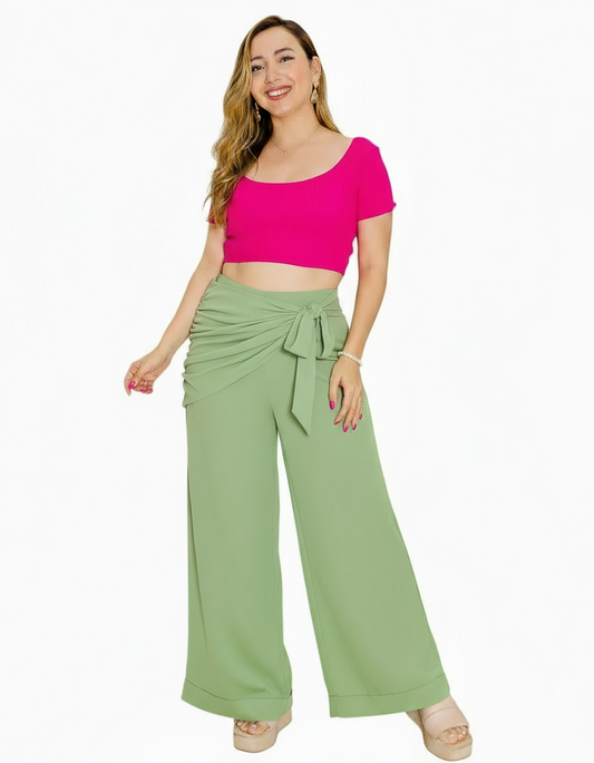 Pantalón tela formal dama Verde Azul Claro Salmon Tallas S M L XL IN3-1774 590390