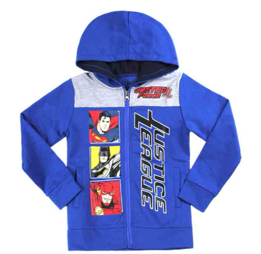 Sueter hoodie sudadera Batman super man iron man niño 2 a 8 años C1-JL-211N azul