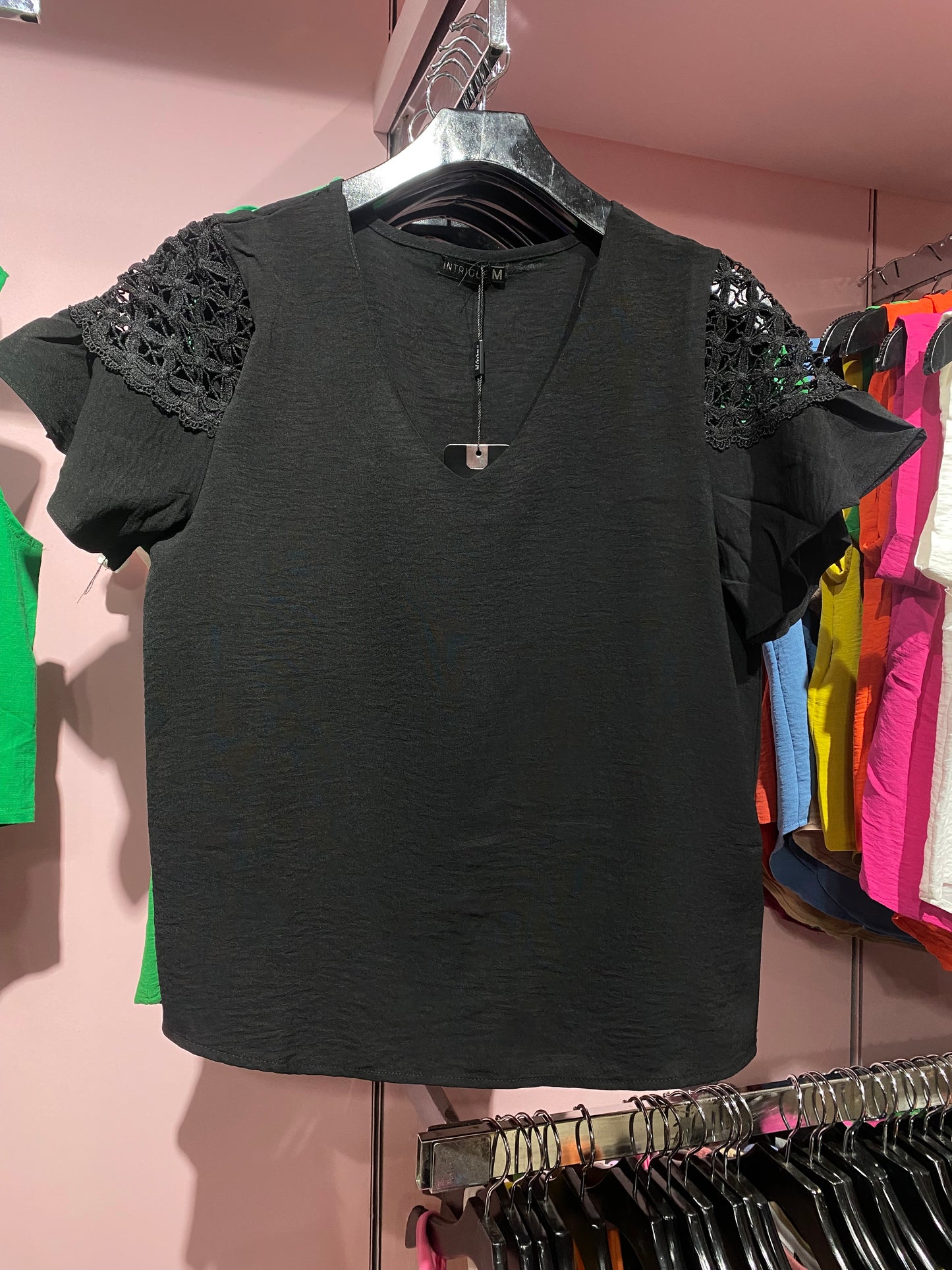 Camisa formal mujer dama negro ING-1661 Tallas S,M,L,XL