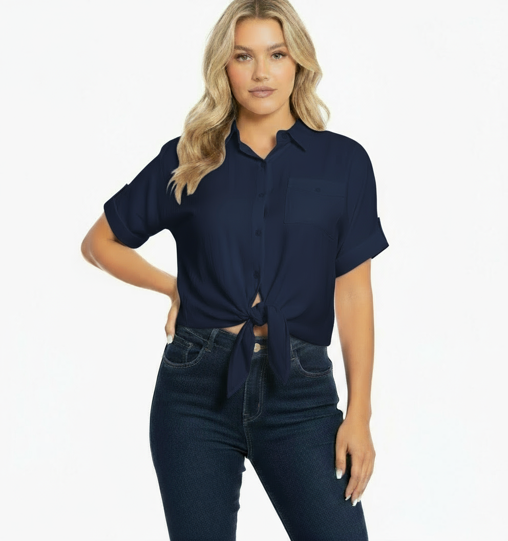 Camisa blanca beige azul fucsia verde café  dama mujer CTD1014-8 450350