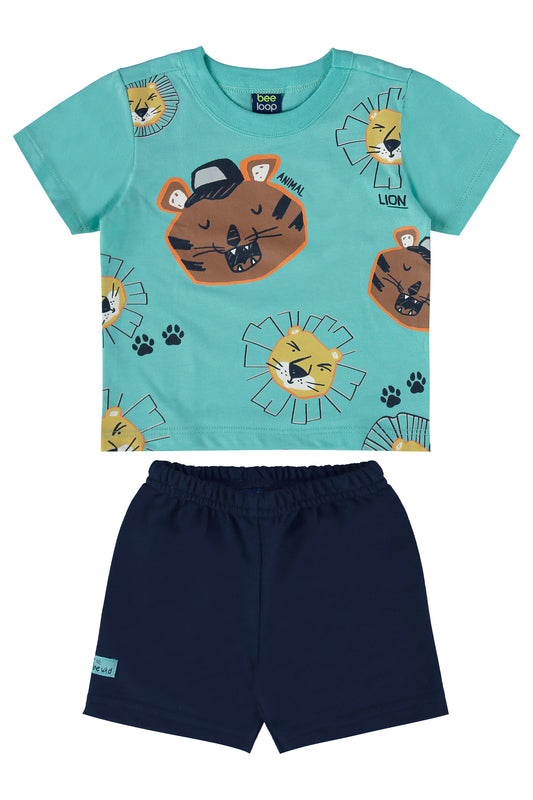 Conjunto set de dos piezas para bebe niño Short y Camisa 18000 bee loop