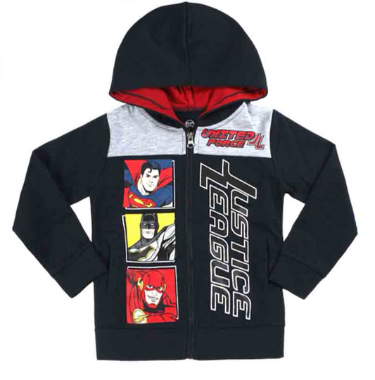 Sueter hoodie sudadera Batman super man iron man niño 2 a 8 años C1-JL-211N negro